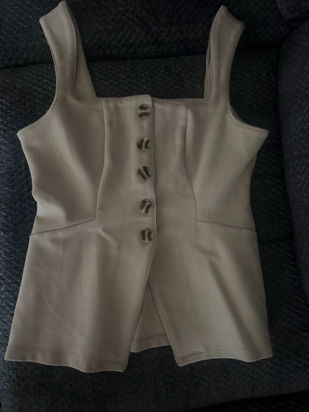 Anthropologie m Cream Tailored Tank